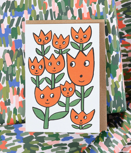 Smiling Flowers Art Card