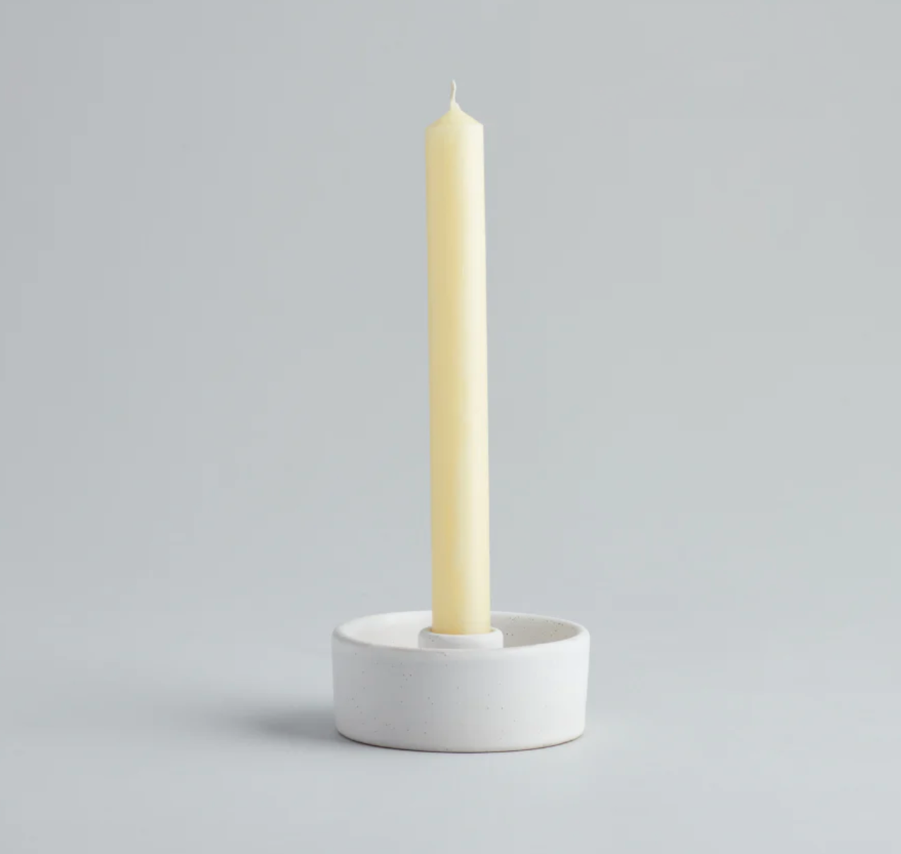 St Eval  White Speckle Candle Holder